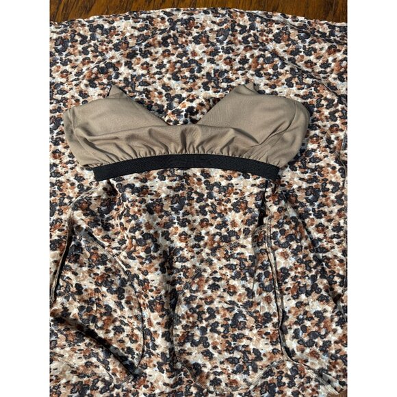 Nicole Miller New York Womens  M Animal Print Maxi Dress With Built-In Bra Brown - Picture 10 of 14